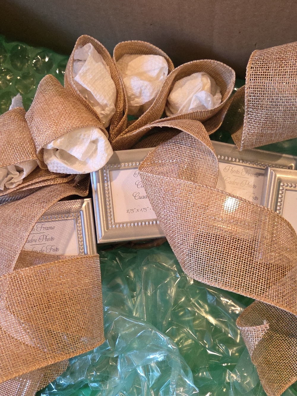 Rustic Photo Memory Wreath Burlap & Twine Weddings, Memorial, Family - Picture 5 of 11